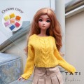 Knitted Sweater with Wide Cable Stitch for Smart Doll