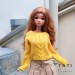 Knitted Sweater with Wide Cable Stitch for Smart Doll