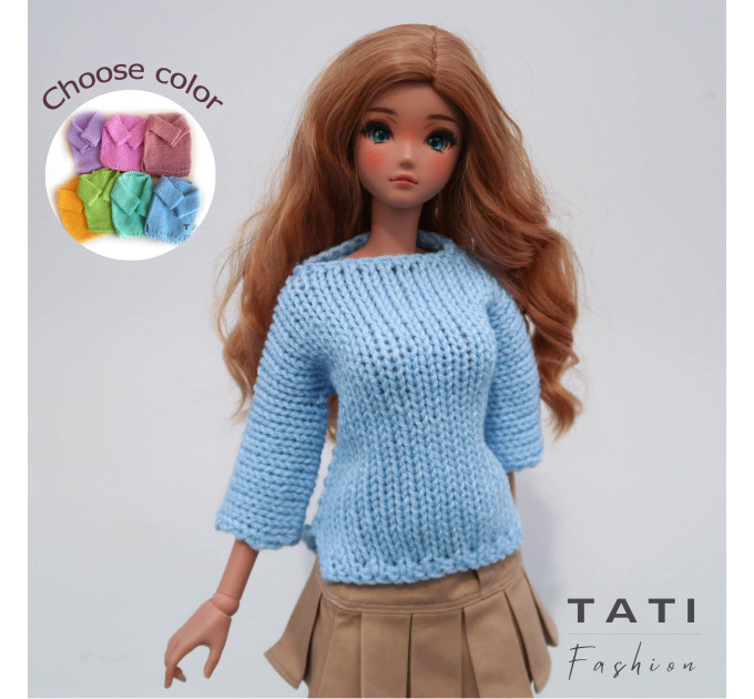 Jumper with Three-Quarter Sleeves for Smart Doll