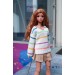 Oversized Sweater with V-neck and Stripes for Smart Doll