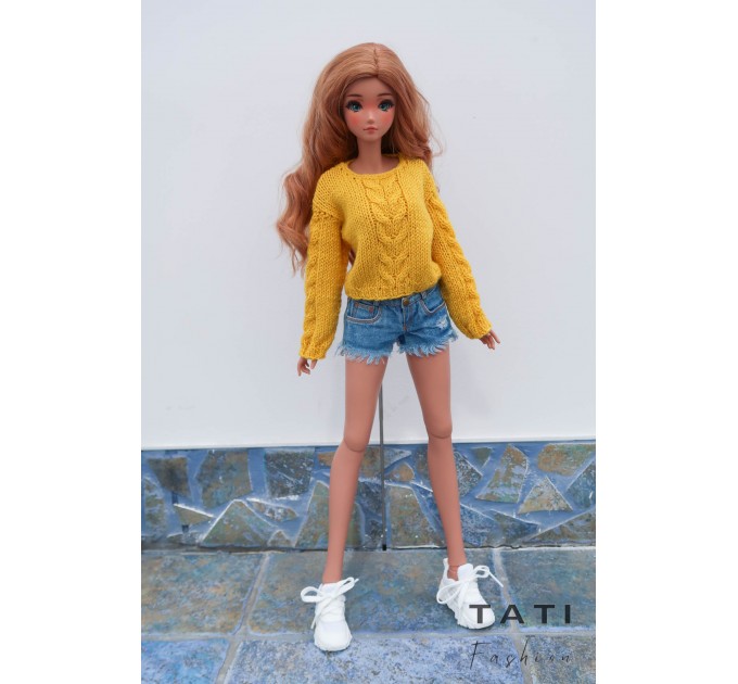 PATTERN: Yellow Jumper With Center Cable for Smart Doll