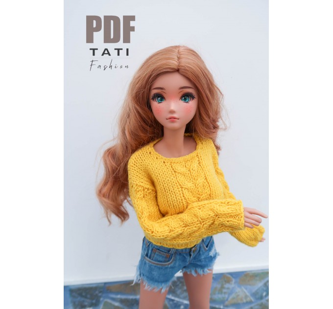 PATTERN: Yellow Jumper With Center Cable for Smart Doll