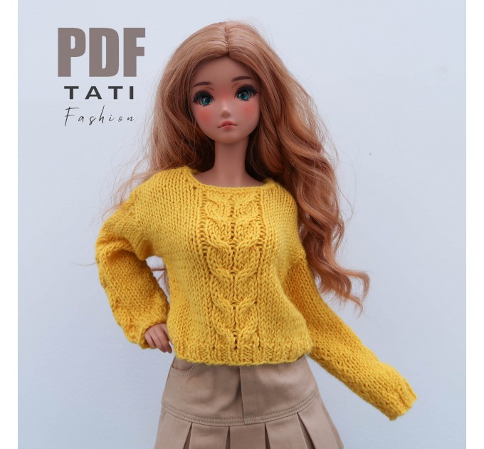 PATTERN: Yellow Jumper With Center Cable for Smart Doll