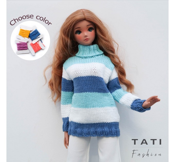 Sweater with Colored Stripes for Smart Doll