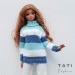 Sweater with Colored Stripes for Smart Doll