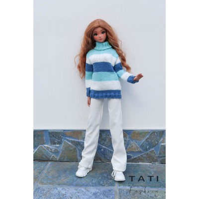 Sweater with Colored Stripes for Smart Doll