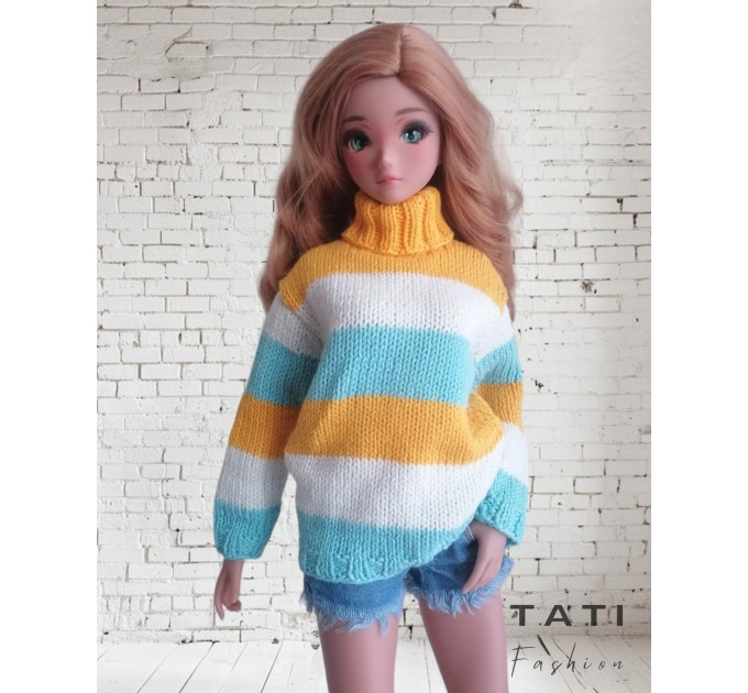 Sweater with Colored Stripes for Smart Doll