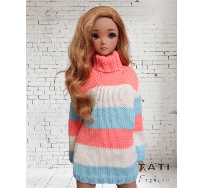 Sweater with Colored Stripes for Smart Doll