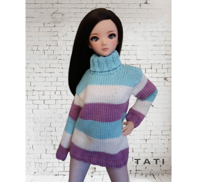 Sweater with Colored Stripes for Smart Doll