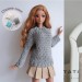 Gray Raglan Sweater for Smart Doll