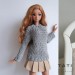 Gray Raglan Sweater for Smart Doll