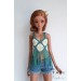 Crocheted Top with flowers and fringes for Smart Doll