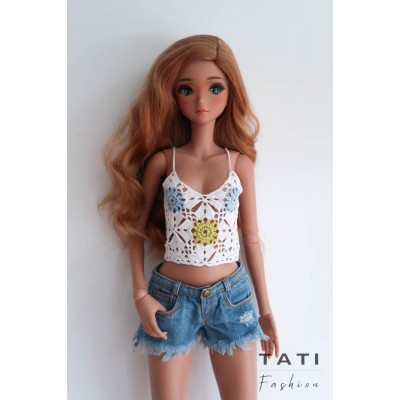 Crocheted Top "White dreams" for Smart Doll