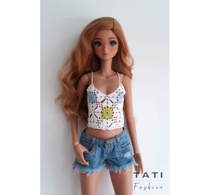 Crocheted Top "White dreams" for Smart Doll