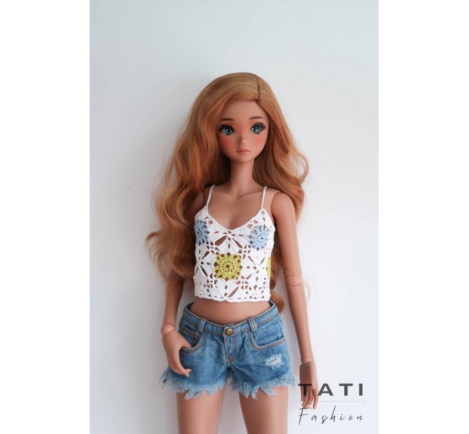 Crocheted Top "White dreams" for Smart Doll