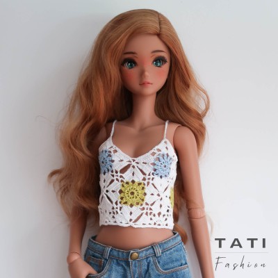 Crocheted Top "White dreams" for Smart Doll