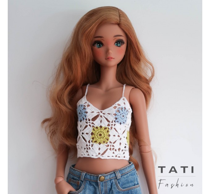 Crocheted Top "White dreams" for Smart Doll