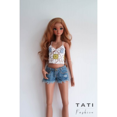 Crocheted Top "White dreams" for Smart Doll