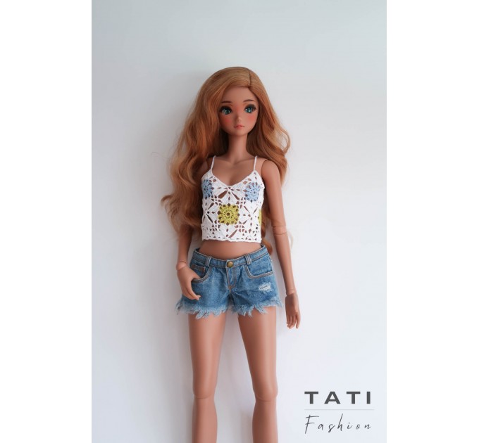 Crocheted Top "White dreams" for Smart Doll