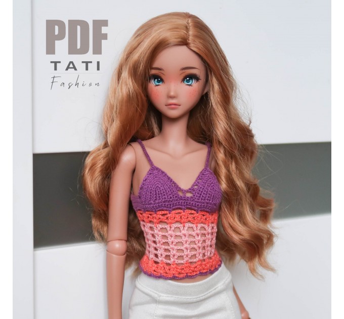 PATTERN: Top in Pink-Violet colors for Smart Doll