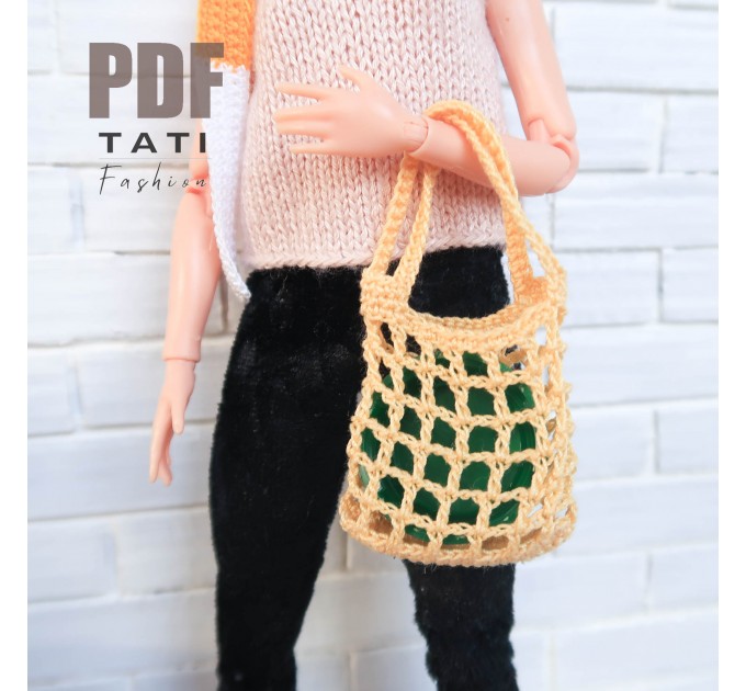 PDF: Square string bag for Barbie and 1/6 doll