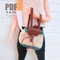 PDF: Crochet bagpack with leather for Barbie and 1/6 doll