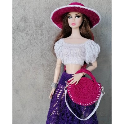 PDF: Round bag for Barbie and 1/6 doll