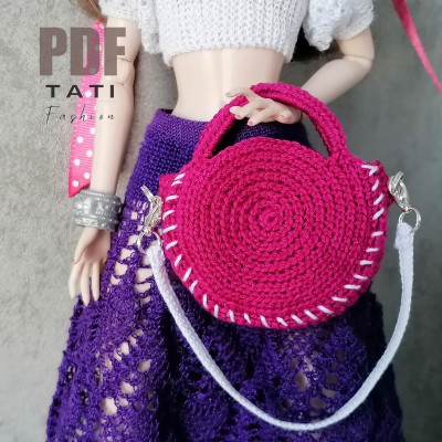 PDF: Round bag for Barbie and 1/6 doll