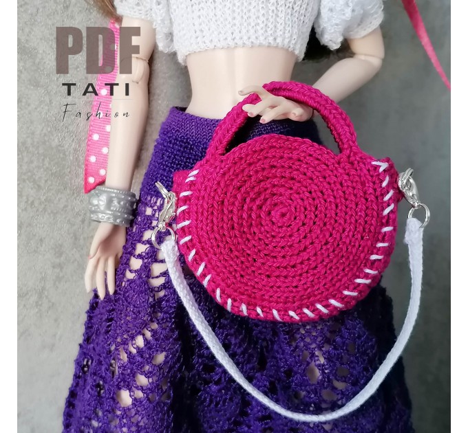 PDF: Round bag for Barbie and 1/6 doll