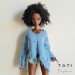 Ripped Oversized Asymmetrical Sweater with Long Sleeves, Gothic Jumper for Smart Doll