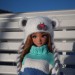 White bear fluffy hat for Smart Doll