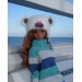 White bear fluffy hat for Smart Doll