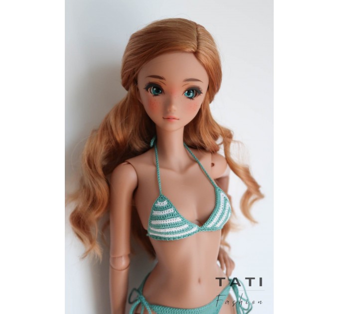 Striped Bikini Swimsuit “Marine Harmony” for Smart Doll