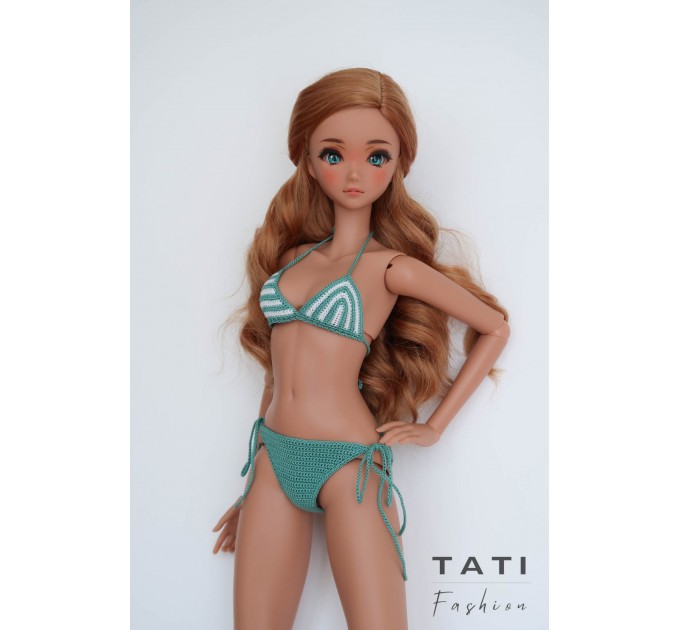 Striped Bikini Swimsuit “Marine Harmony” for Smart Doll