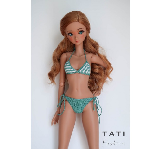 Striped Bikini Swimsuit “Marine Harmony” for Smart Doll