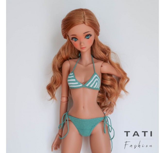 Striped Bikini Swimsuit “Marine Harmony” for Smart Doll