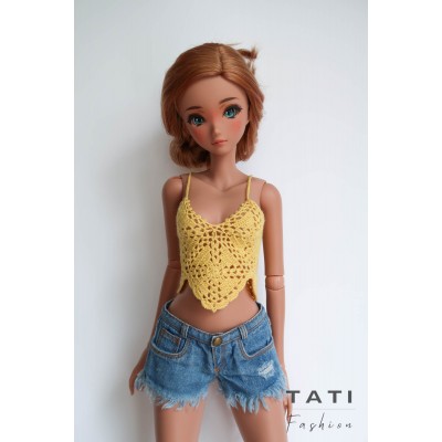 Yellow Crocheted Top for Smart Doll