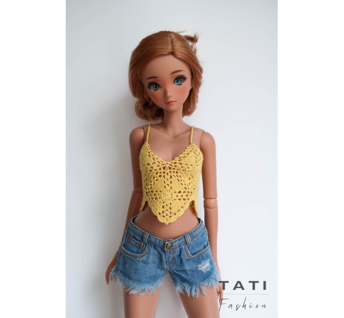 Yellow Crocheted Top for Smart Doll