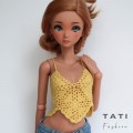 Yellow Crocheted Top for Smart Doll