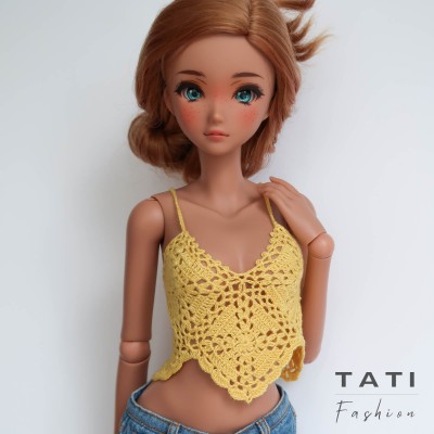 Yellow Crocheted Top for Smart Doll