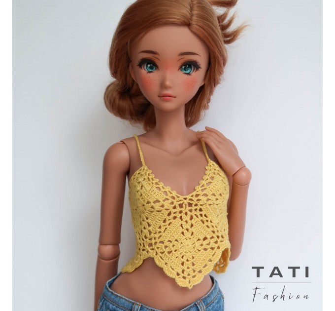 Yellow Crocheted Top for Smart Doll