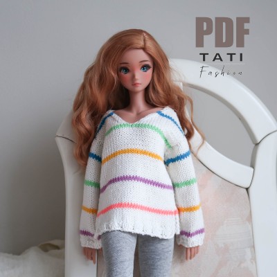 PDF: Sweater V-neck With Stripes for Smart Doll