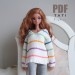 PATTERN: Sweater V-neck With Stripes for Smart Doll