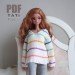 PATTERN: Sweater V-neck With Stripes for Smart Doll