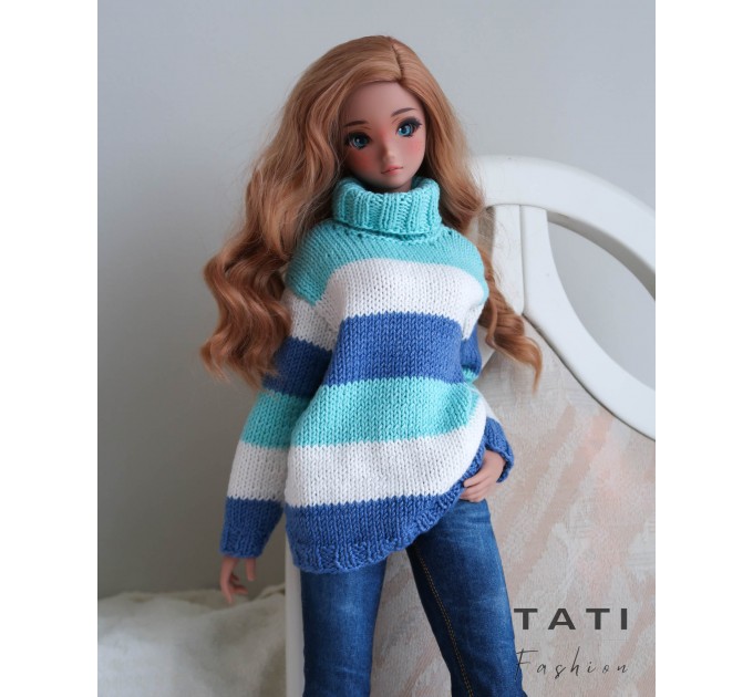 PATTERN: Sweater With Blue Stripes for Smart Doll