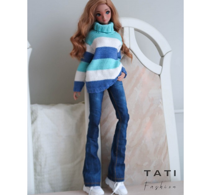 PATTERN: Sweater With Blue Stripes for Smart Doll