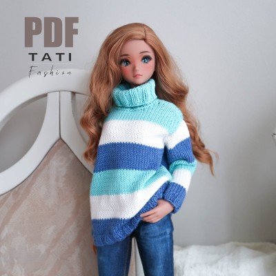 PDF: Sweater With Blue Stripes for Smart Doll