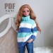 PATTERN: Sweater With Blue Stripes for Smart Doll