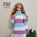 PATTERN: Sweater With Blue Stripes for Smart Doll