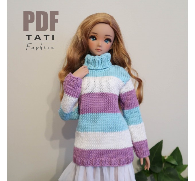 PATTERN: Sweater With Blue Stripes for Smart Doll